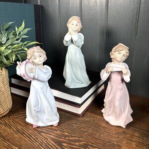 Vintage Formalities by Baum Bros Angel Figurines Set of 3 Porcelain Angels